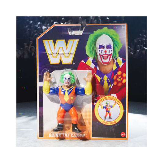WWE Retro Wave 3 Action Figure 4-Pack Bundle (Lex Luger, Greg "The Hammer" Valentine, Doink the Clown, and Tugboat)