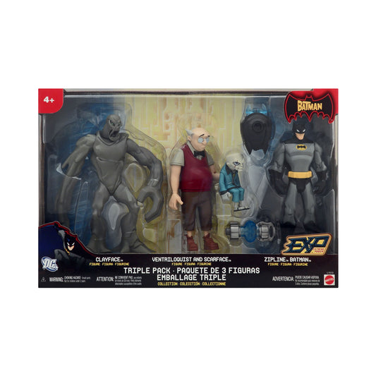 Clayface, Ventriloquist and Scarface, and Zipline Batman Triple Pack from The Batman EXP Extreme Power Series