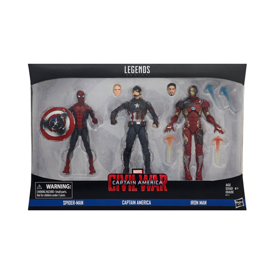 Marvel Legends Captain America: Civil War 3-Pack (Spider-Man, Captain America, Iron Man)