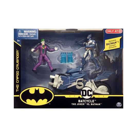 DC Comics Batcycle and 4-inch Joker vs. Batman Figures Exclusive