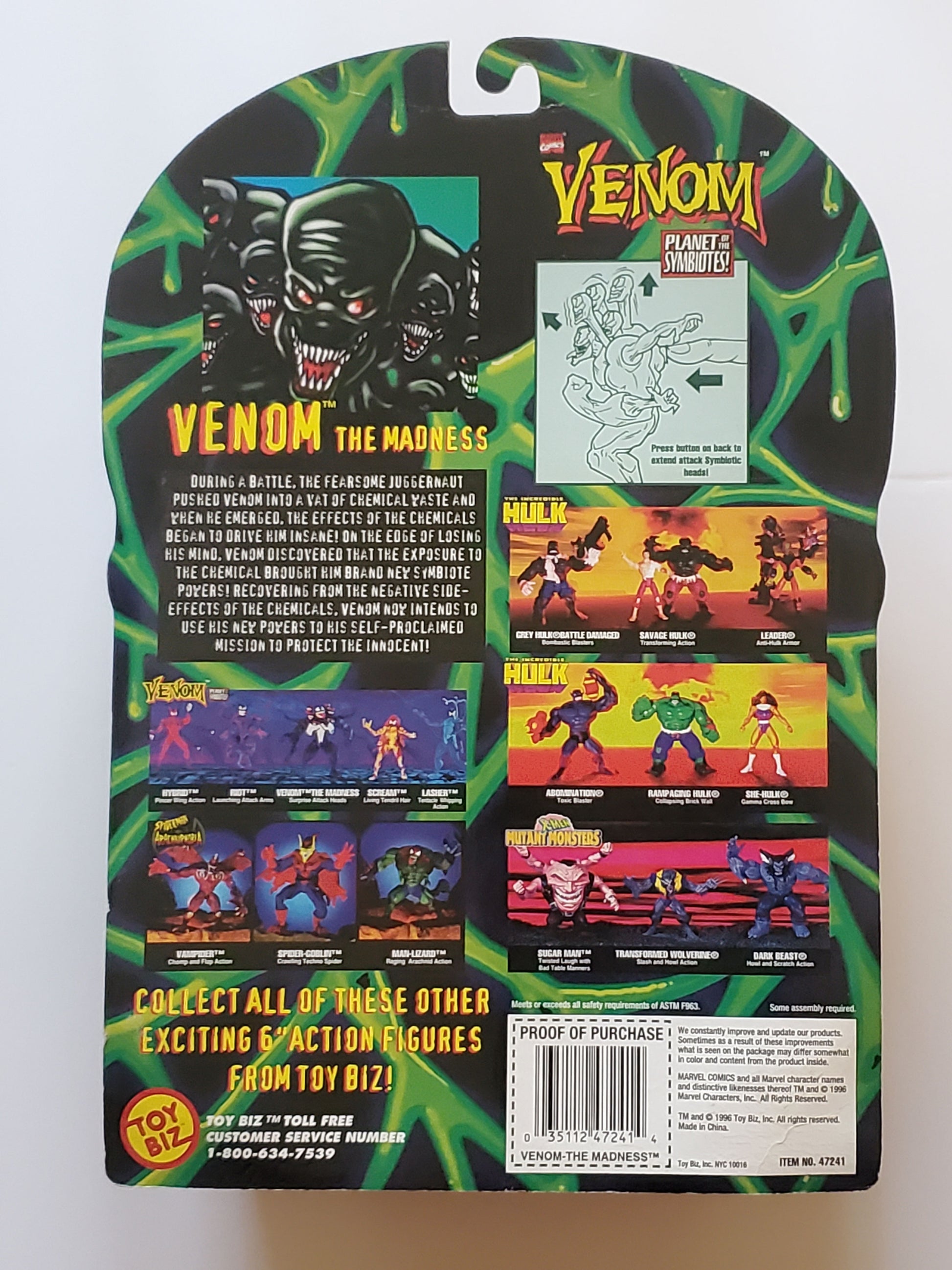 Figurine Spider-Man Venom Planète des Symbiotes SCREAM 1996 ToyBiz Figurine Spider-Man Venom Planète des Symbiotes SCREAM 1996 ToyBiz