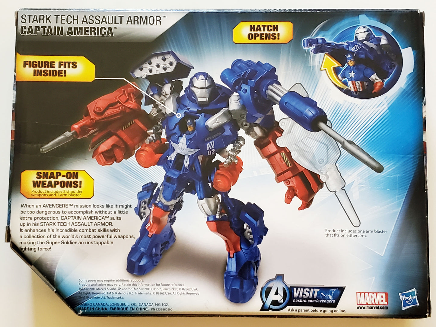 The Avengers Stark Tech Assault Armor with Captain America 3.75-Inch Action Figure