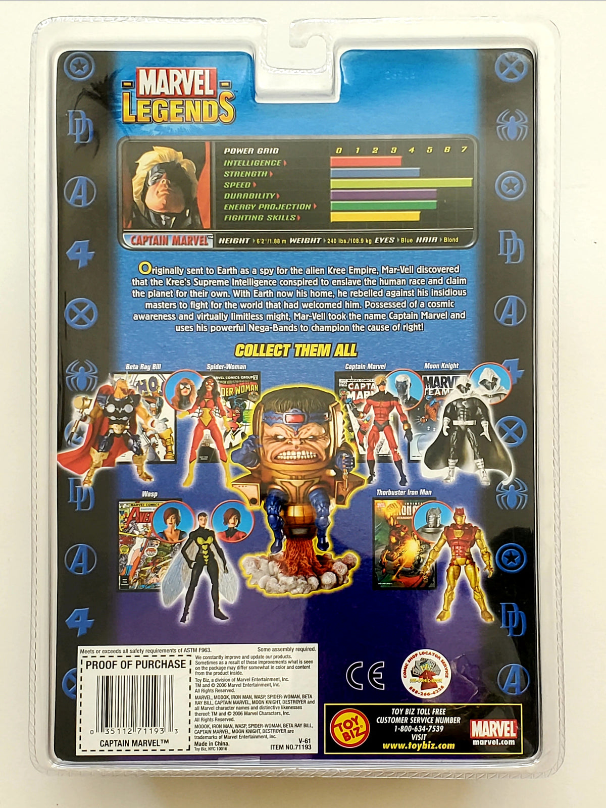 Marvel Legends MODOK Series Captain Marvel (Red & Blue Costume) 6-Inch ...