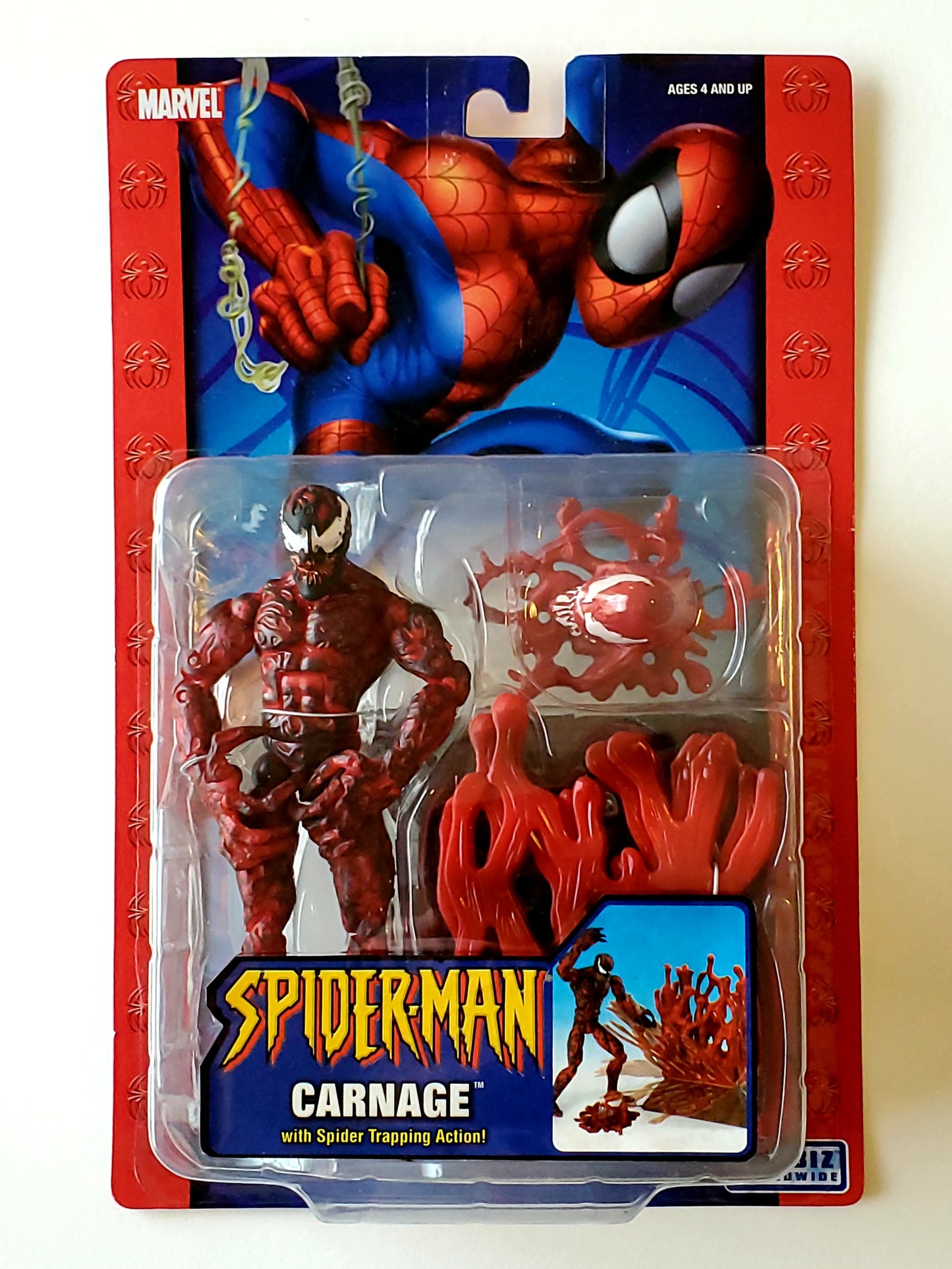 Spider-Man Classics Carnage with Spider Trapping Action 6-Inch Action Figure
