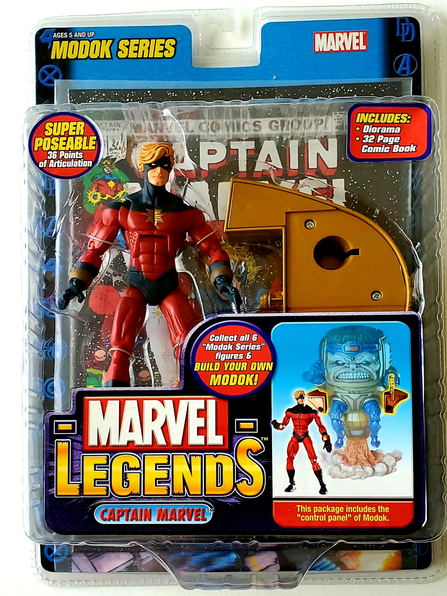 Marvel Legends MODOK Series Captain Marvel (Red & Blue Costume) 6-Inch Action Figure