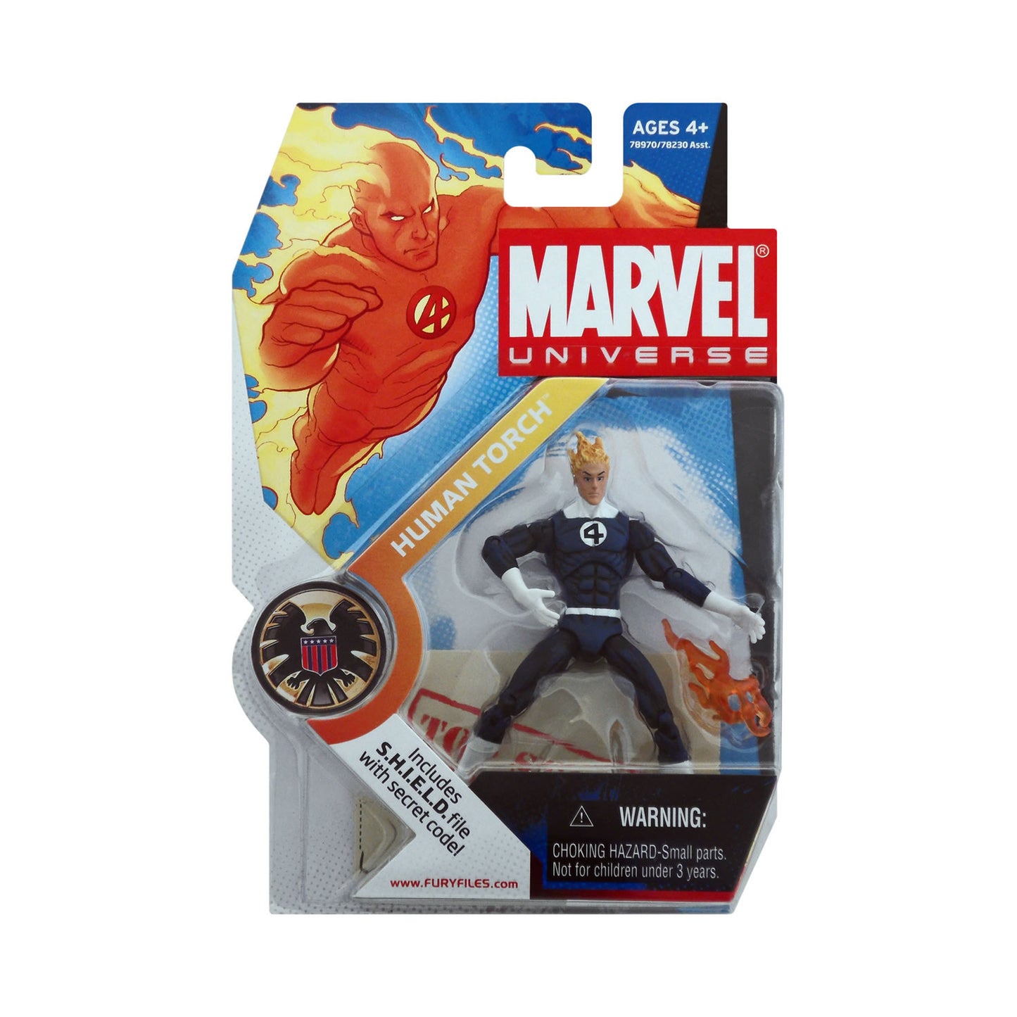 Marvel Universe Series 1 Figure 11 Human Torch (dark blue suit)